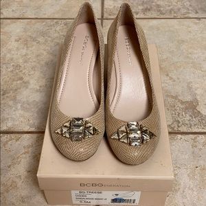 NWOT BCBG Treese Jewel Detail Wedges